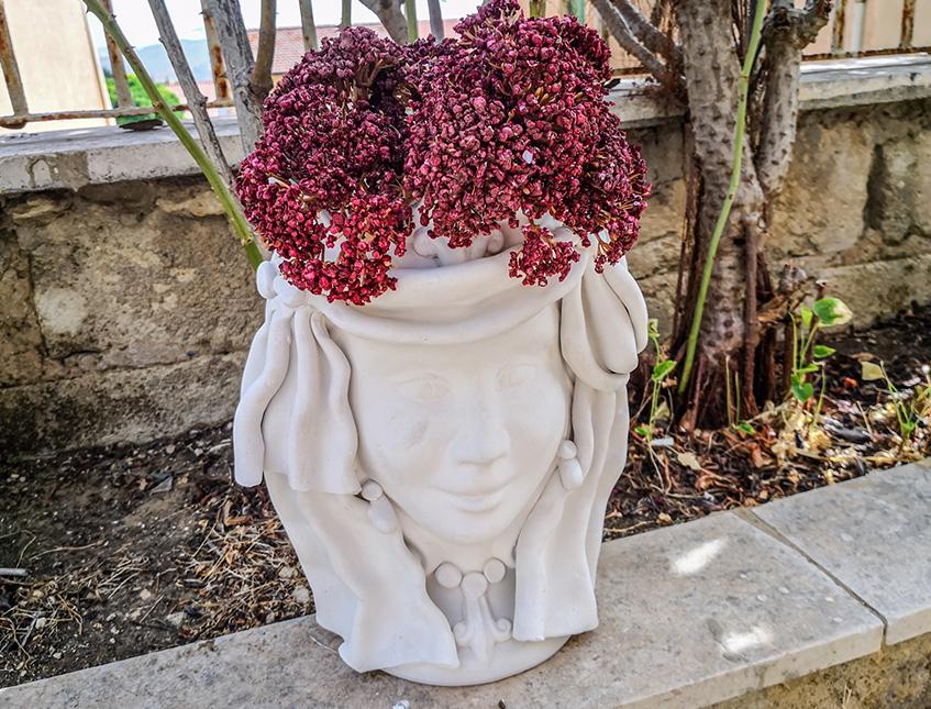 Akillea Artificiale Bordeaux H 34 in polistirene Sconti per Fioristi e Aziende