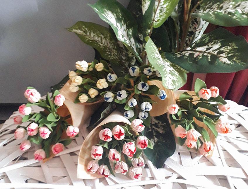 Tulipanini x 12 in poliestere Sconti per Fioristi e Aziende