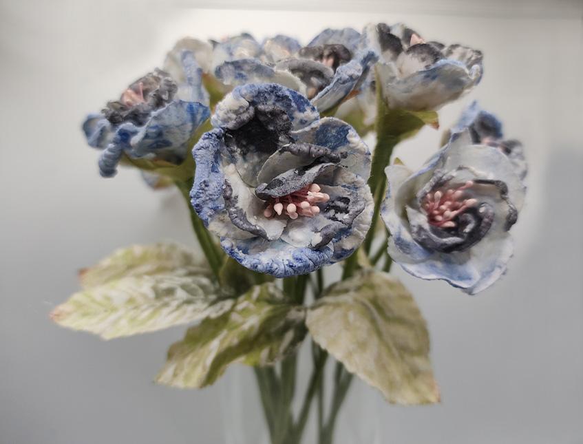 Anemone H 22 artificiale in organza Sconti per Fioristi, Wedding e Aziende