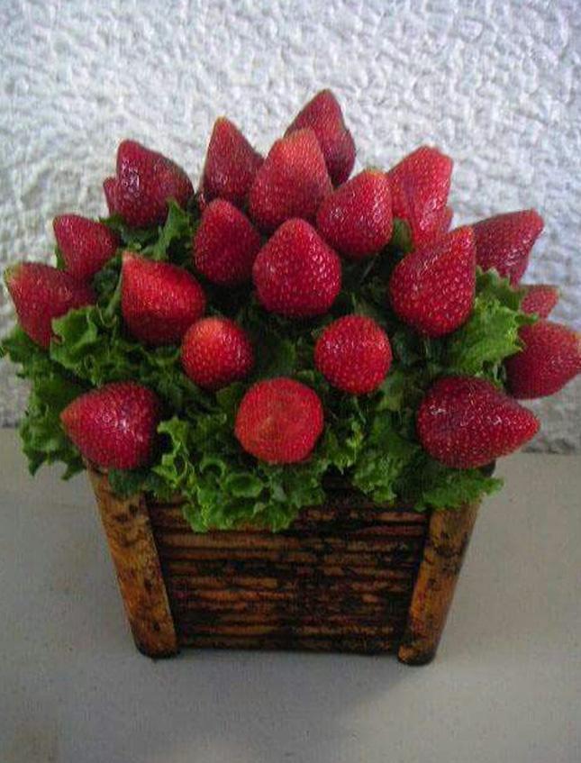 Fragole artificiali H. 5 dm. 3  - Sconti per Fioristi e Aziende Realistiche -  in plastica