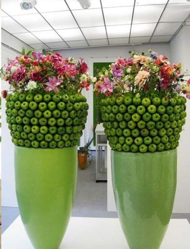 Mela verde artificiale in plastica dm. 8 cm H 7 - Sconti per Fioristi e Aziende e Wedding .