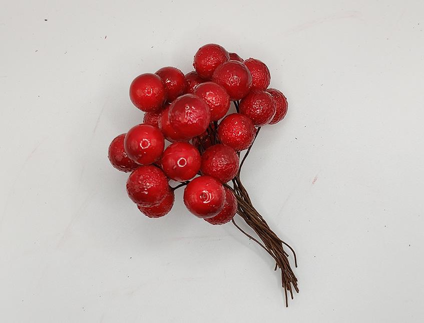 Bacche rosse steccate dm. 1-1.5 cm in plastica Sconti per Fioristi, Wedding e Aziende