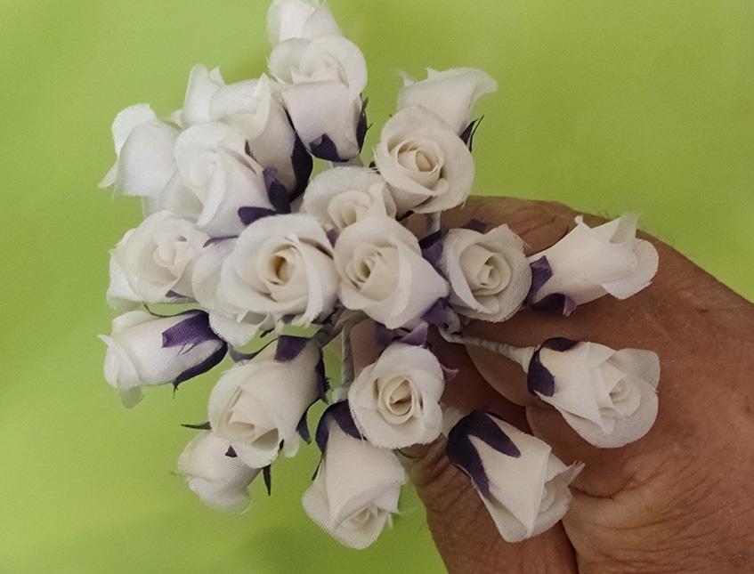 Bocciolini di rosa x 72 in seta - Sconti per Fioristi, Wedding e Aziende - Adatti per bomboniera