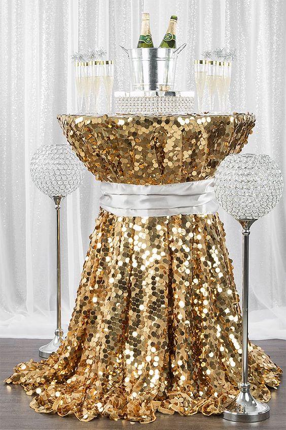 Telo Paillettes Oro mt.3x 1,40  - Sconti per Fioristi e Aziende - Decoro paillettes a fiiori