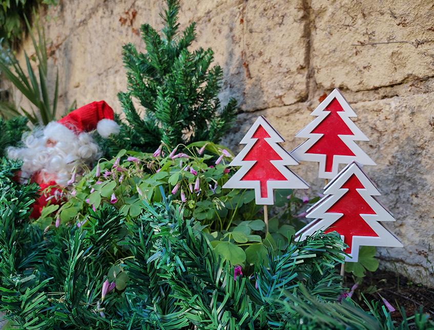 Stecca con Albero di Natale H 45 in legno - 3 Modelli Sconti per Fioristi, Wedding e Aziende