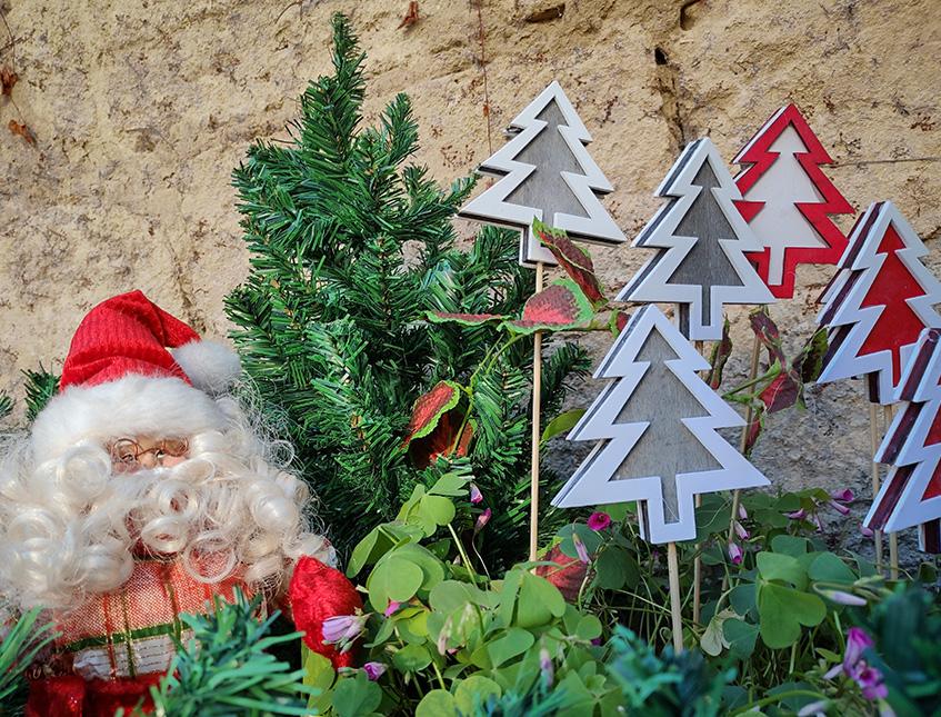 Stecca con Albero di Natale H 45 in legno - 3 Modelli Sconti per Fioristi, Wedding e Aziende