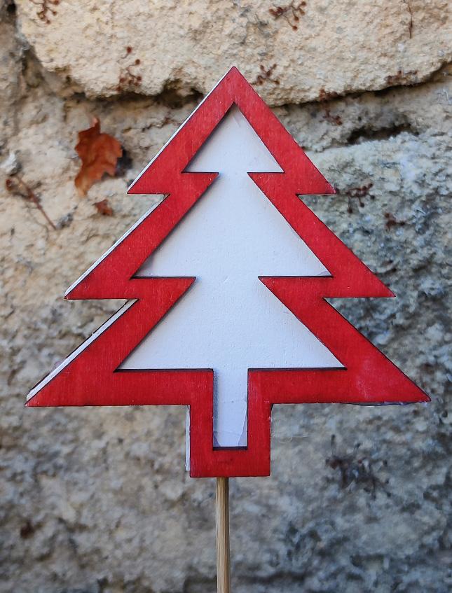 Stecca con Albero di Natale H 45 in legno - 3 Modelli Sconti per Fioristi, Wedding e Aziende