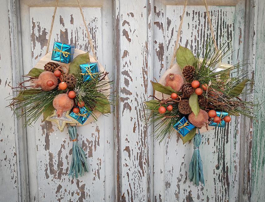 Decoro  frutta zuccherata - Sconti per Fioristi e Aziende - H 30 Su base legno dm. 18