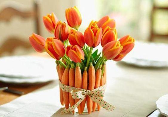 Carota con foglia artificiale in plastica - Sconti per Fioristi e Aziende . - cm. 4 x 30
