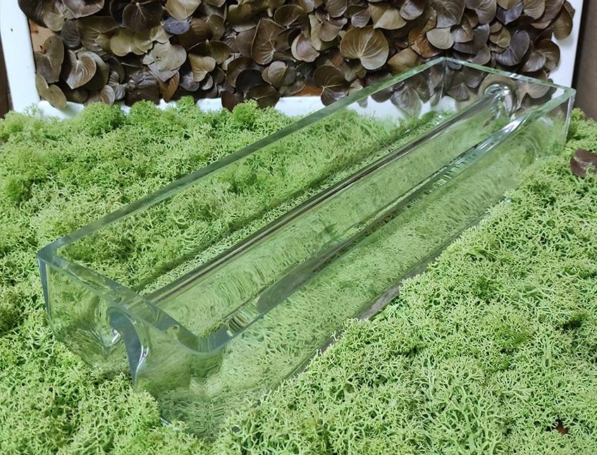 Vaschetta Rettangolare divisa  - Sconti per Fioristi e Aziende - in Vetro cm. 40 x 12 H 6,5
