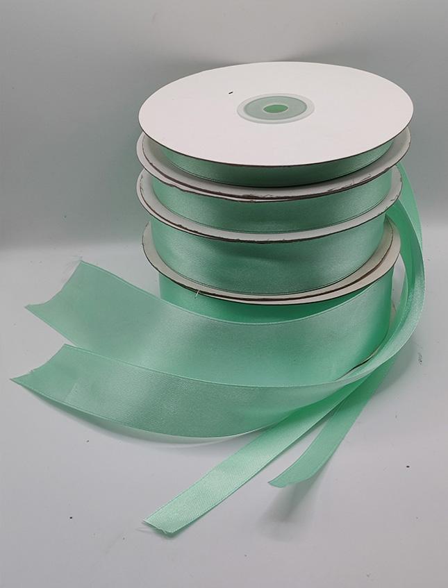 Nastro doppio raso da 50 mt. - Sconti per Fioristi e Aziende -Verde Acqua mm.10/15/25/40