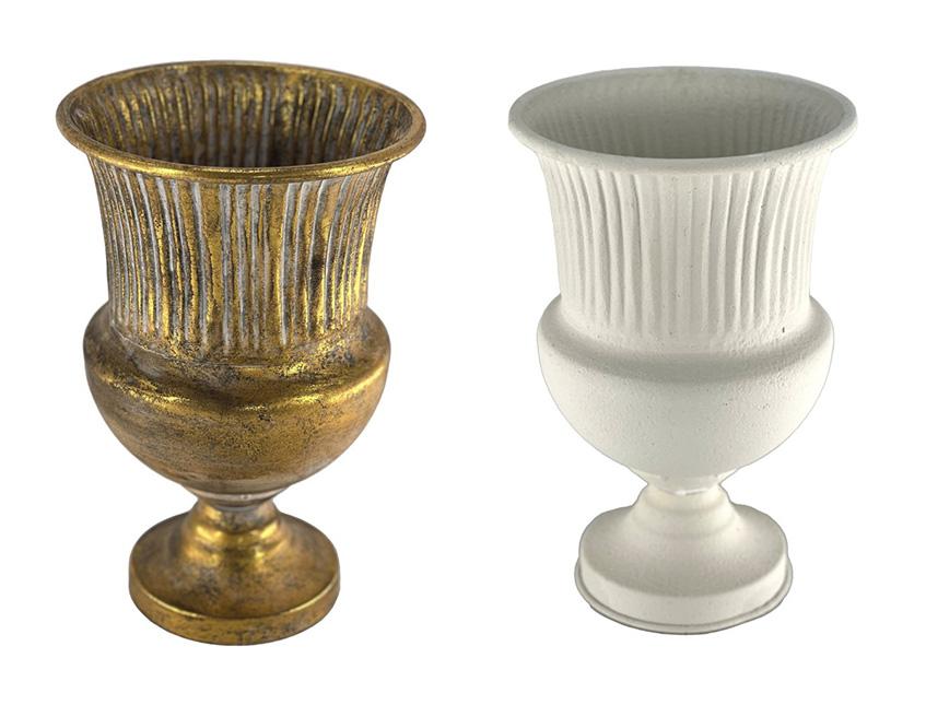 Coppa Elegante H 38 cm. - Sconti per Fioristi e Aziende . - Anticata in Oro o Bianco