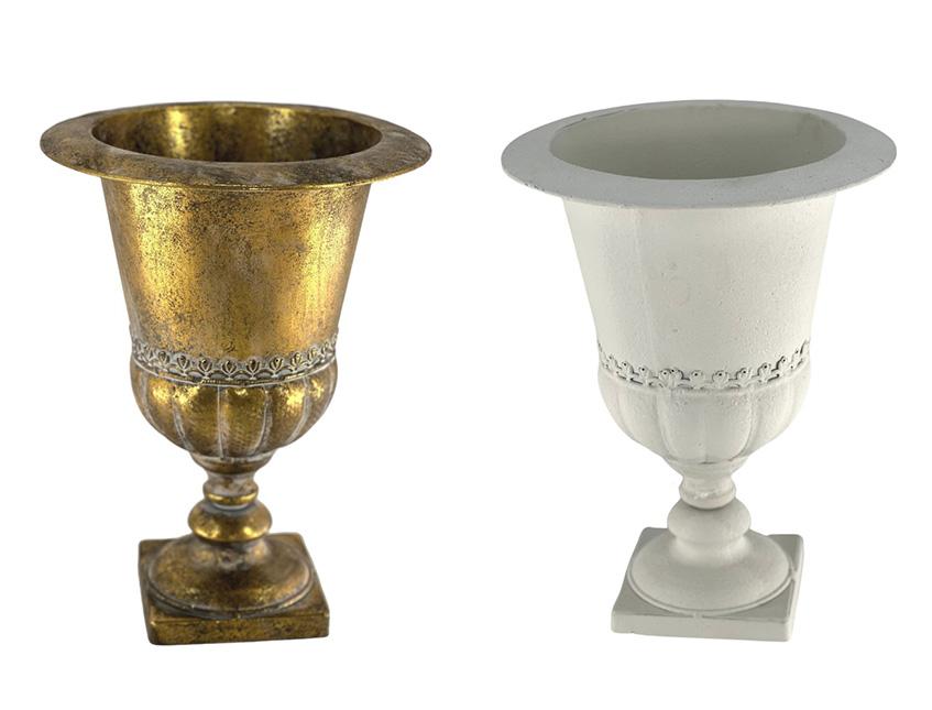 Coppa Anticata H 33 cm. -  Sconti per Fioristi e Aziende . - Bordo Metalllo in Oro o Bianco