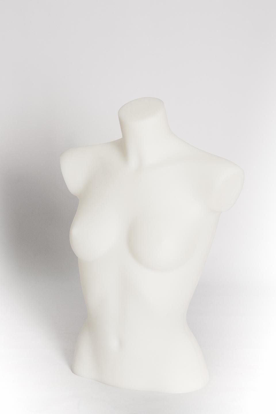 Manichino in Plastica H 58/60 Bianco - Mezzo Busto Uomo e Donna - Sconti per Fioristi, Wedding e Aziende