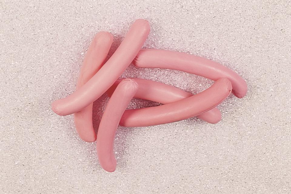 Wurstel tedesco artificiale x 6 pezzi - Sconti per Fioristi e Aziende . - in Plastica