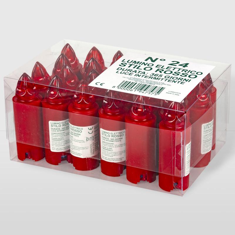Candela elettronica stilo  H 9.5 Bianco/Rosso/Blu durata 365 giorni - Sconti per Fioristi e Aziende
