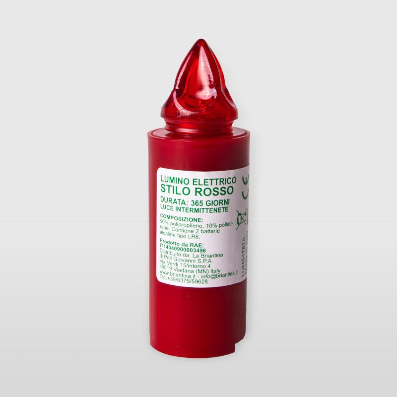 Candela elettronica stilo  H 9.5 Bianco/Rosso/Blu durata 365 giorni - Sconti per Fioristi e Aziende