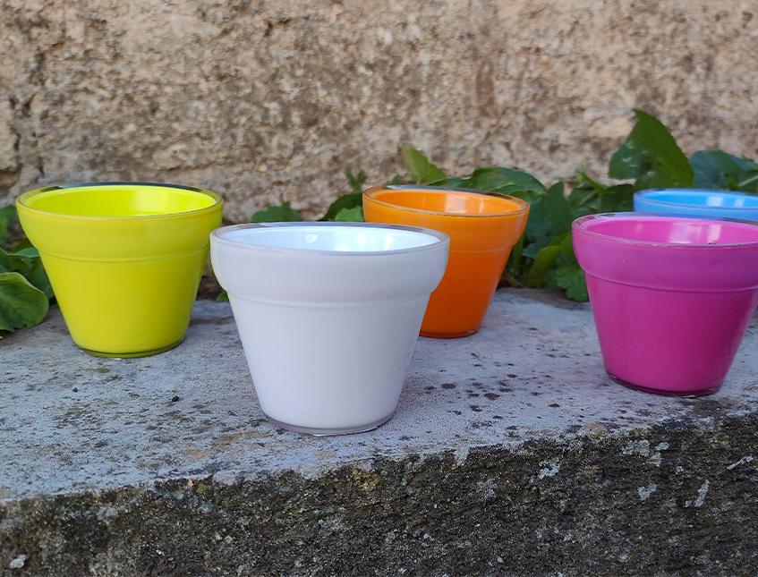Vasetto Bimatt H 6,5 x 7,5  - Sconti per Fioristi e Aziende - Lucido interno/esterno