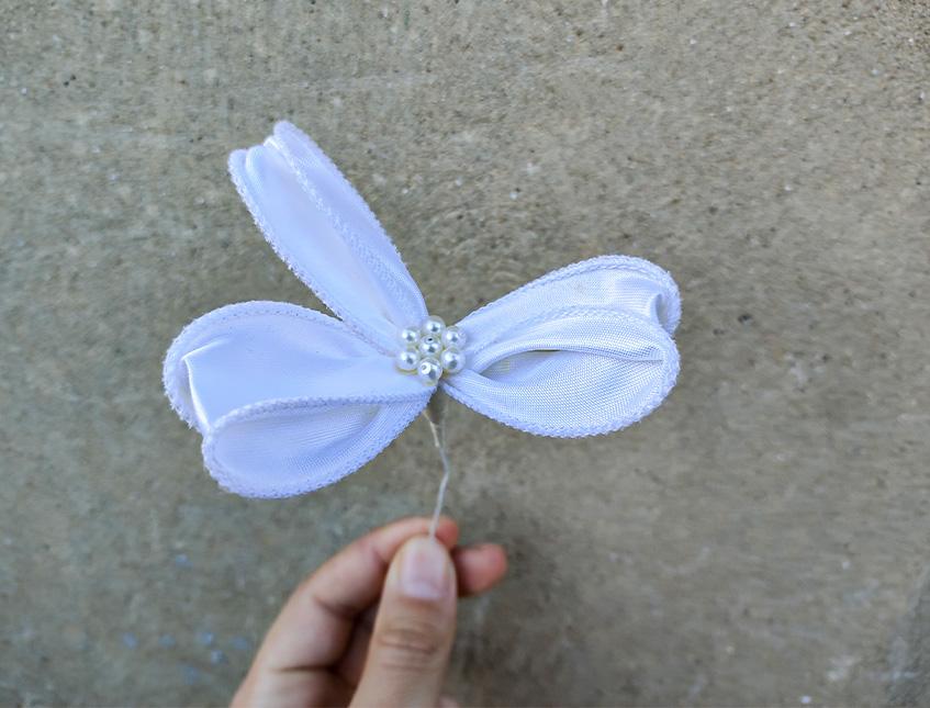 Decorazione trifoglio in raso - Sconti per Fioristi e Aziende - per mazzo da sposa