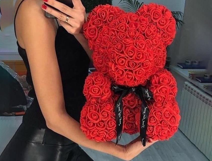 Teddy Bear Rose H 40 x 25 - Sconti per Fioristi e Aziende - in box PVC