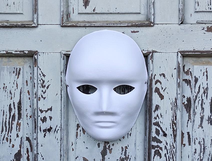 Maschera bianca viso intero - Sconti per Fioristi e Aziende - Per carnevale ed eventi