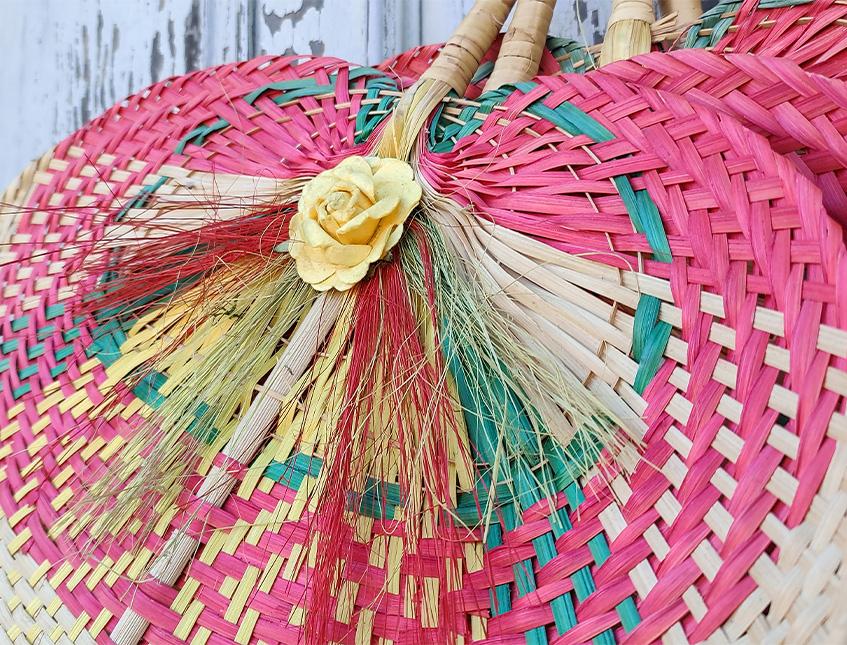 Ventaglio in paglia decorato- Sconti per Fioristi e Aziende -  cm 30