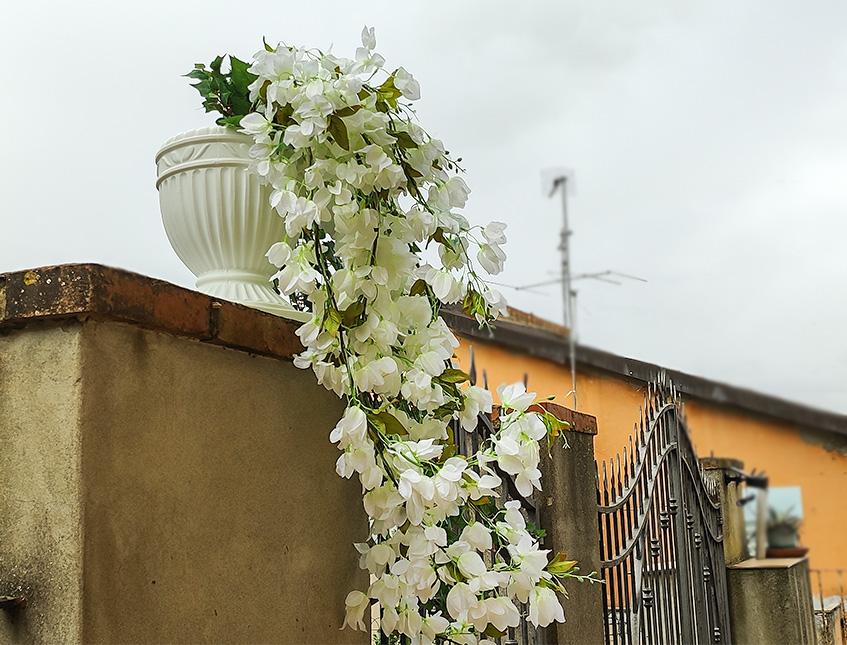 Bouganvillea cadente Bianca H 130 cm artificiale - Sconti per Fioristi e Aziende e Wedding .