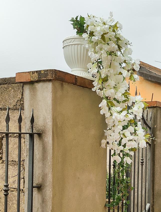 Bouganvillea cadente Bianca H 130 cm artificiale - Sconti per Fioristi e Aziende e Wedding .