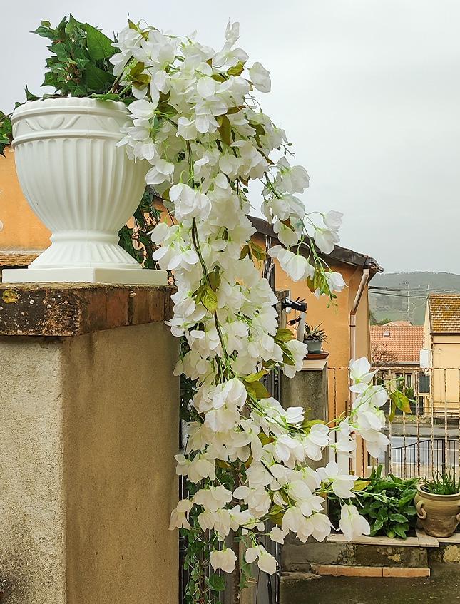 Bouganvillea cadente Bianca H 130 cm artificiale - Sconti per Fioristi e Aziende e Wedding .