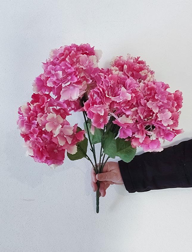 Ortensia Bush x 6 Artificiale - Sconti per Fioristi e Aziende . - Vari colori