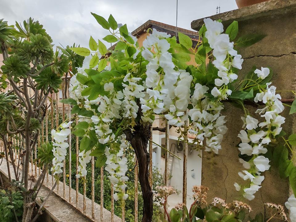 Glicine x 3  H 85 in poliester - Sconti per fioristi e aziende - Vari colori