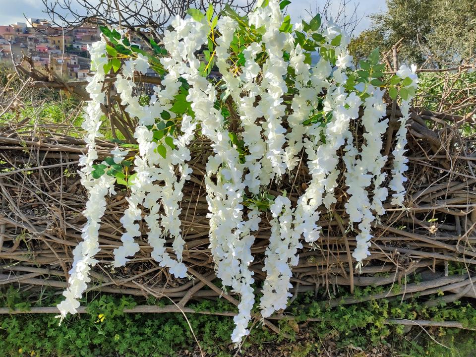 Maggiociondolo Bianco  H 107 - Sconti per fioristi e aziende . - In poliester