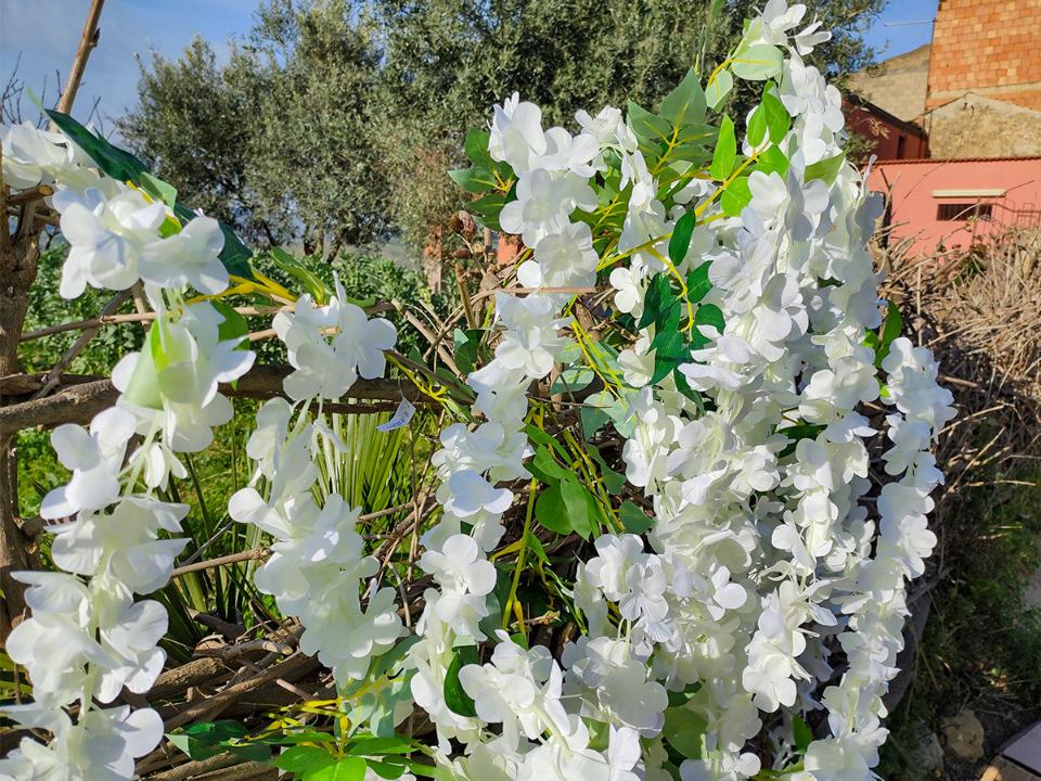 Maggiociondolo Bianco  H 107 - Sconti per fioristi e aziende . - In poliester
