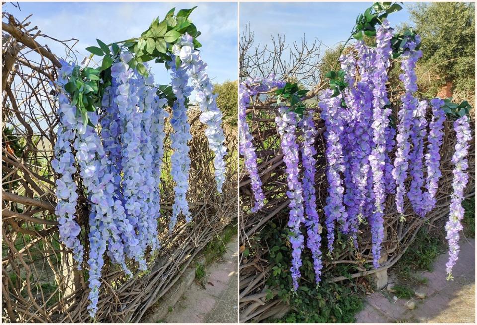 Glicine cadente x 3 H 150 cm. in poliestere - Sconti per fioristi e aziende .