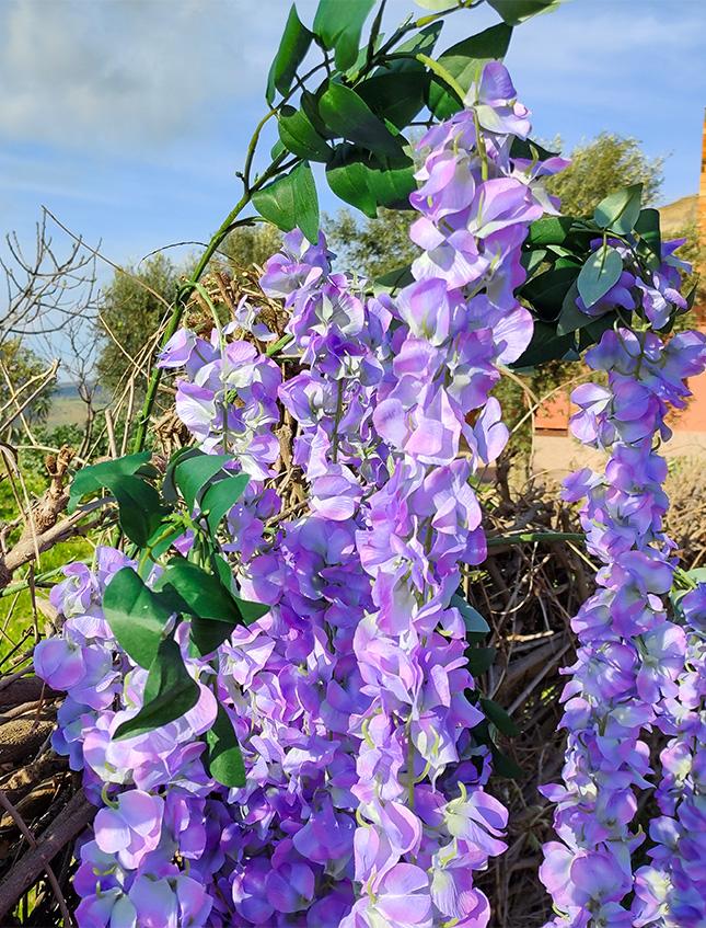 Glicine cadente x 3 H 150 cm. in poliestere - Sconti per fioristi e aziende .