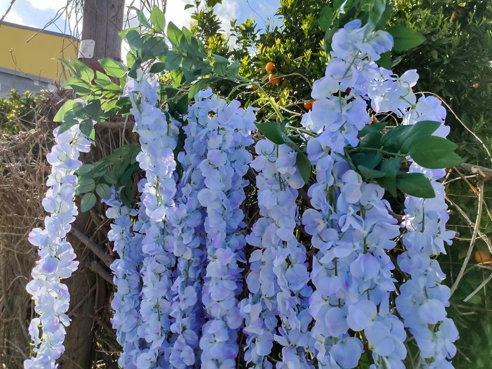 Glicine cadente x 3 H 150 cm. in poliestere - Sconti per fioristi e aziende