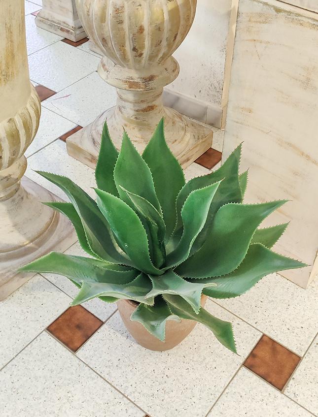 Agave H 56 in gomma - Sconti per Fioristi e Aziende . - Artificiale in vaso