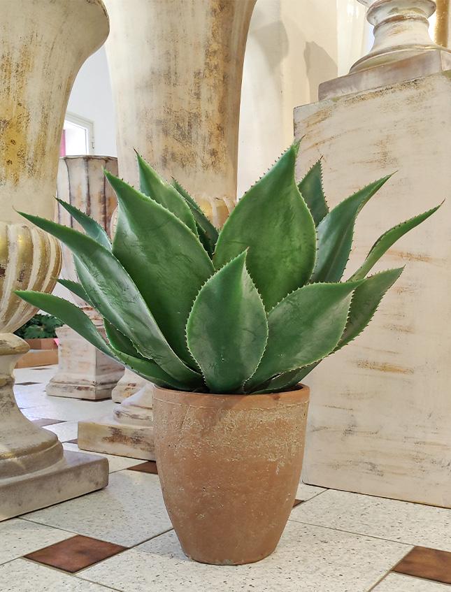Agave H 56 in gomma - Sconti per Fioristi e Aziende . - Artificiale in vaso
