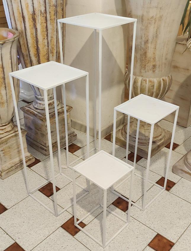 Alzate quadrate x 4 in ferro - Sconto per Fioristi e Aziende . - Bianche