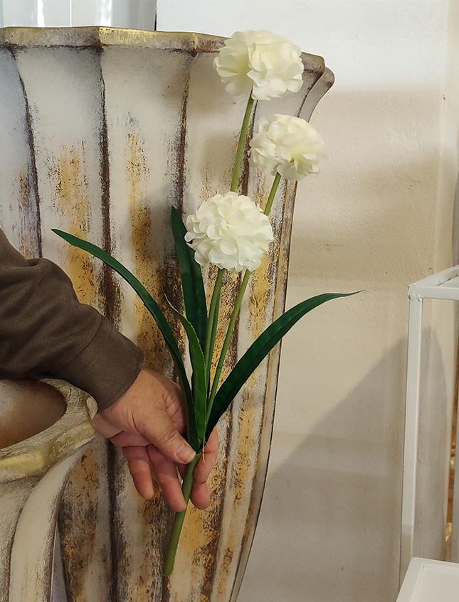 Allium x 3 H 49 Bianco - Sconti per fioristi e aziende . -In poliestere