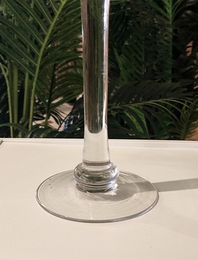 Vaso Porta Candela in Vetro con stelo dm. 15 H 40- Sconti per Fioristi e Aziende