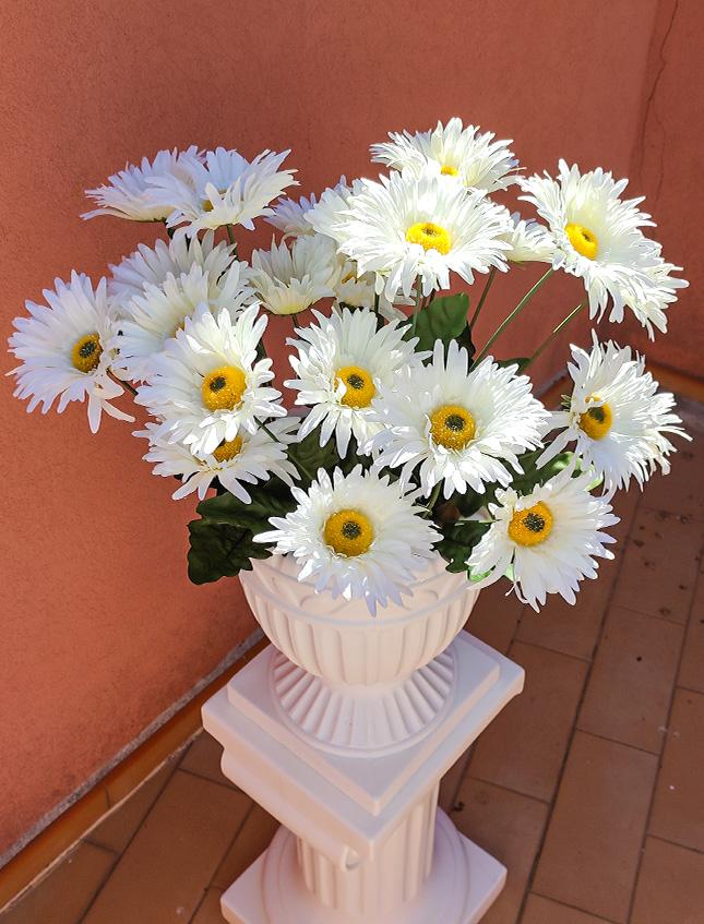 Gerbera Artificiale Bush x 8 in poliester - Sconti per Fioristi e Aziende
