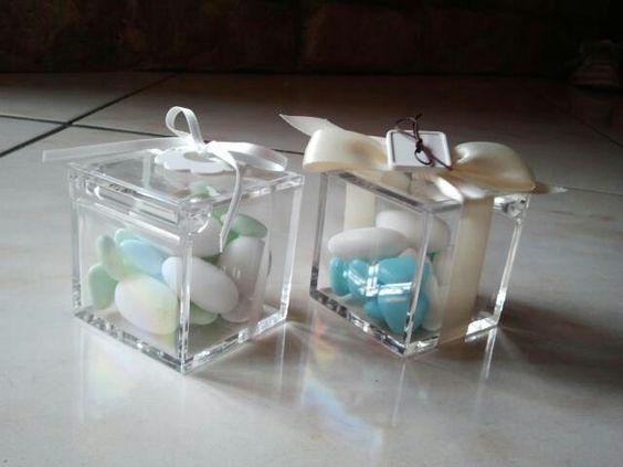 Cubetto plexiglass per bomboniera in 4 misure per fioristi e wedding