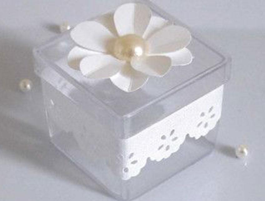 Cubetto plexiglass per bomboniera in 4 misure per fioristi e wedding