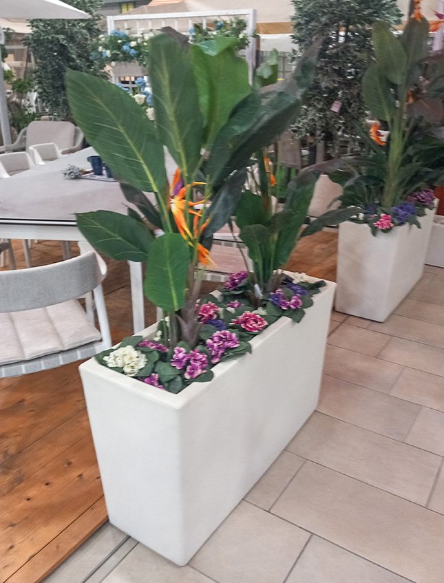 Banano x 3 H 150 w/21 Lvs - Sconti per Fioristi e Aziende . - Artificiale con vaso