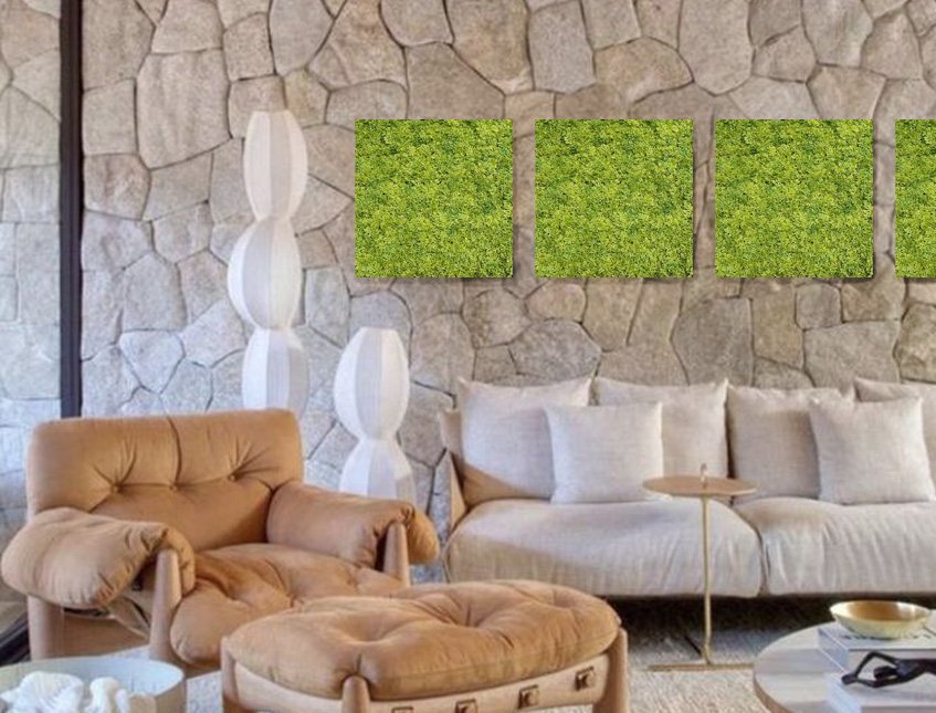 Pannello Muschio cm. 50x50 - Sconti per Fioristi e Aziende . - Artificiale Gommato