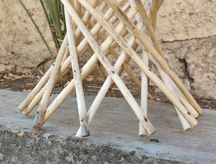 Alzata pieghevole in vimini - Sconto per Fioristi e Aziende - estensibile da cm. 45 a cm. 60