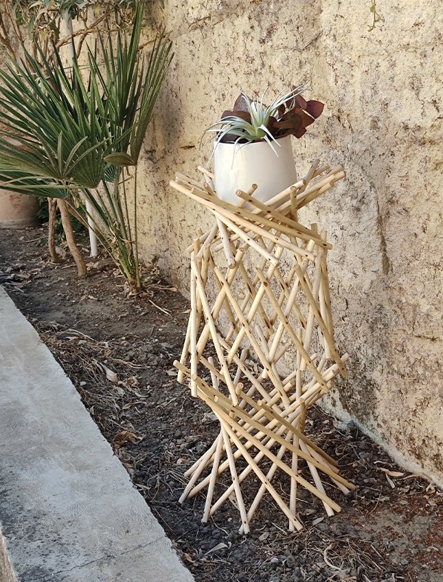 Alzata pieghevole in vimini - Sconto per Fioristi e Aziende - estensibile da cm. 45 a cm. 60