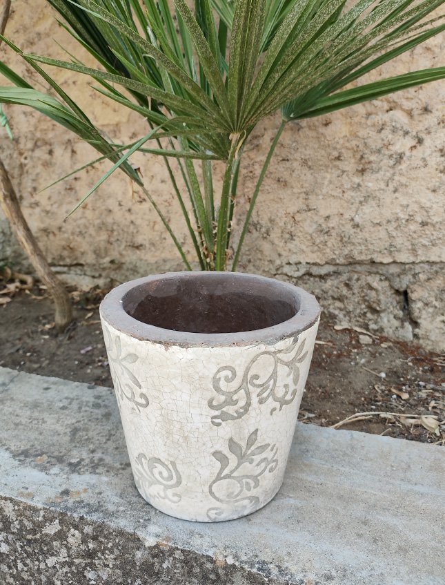 Set Vasi Decorati x 2 in ceramica  - Sconto per Fioristi e Aziende - Misure. 13x14 e 15x16
