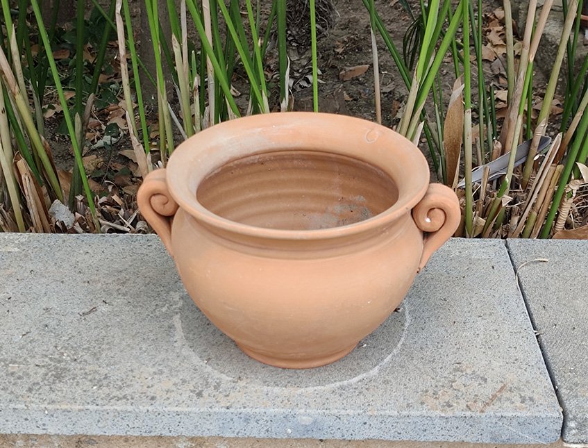 Casponcino in terracotta - Sconto per Fioristi e Aziende - Con manici H 12 dm. 15